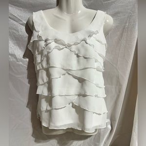 White Sleeveless Top by Herve Bernard sz Medium